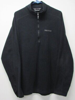 Marmot Sweater Mens XL Black Fleece Long Sleeve 1/4 Zip Camp Hiking Outdoors